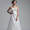 Portrait of beautiful young women in wedding dress isolated on a white background
