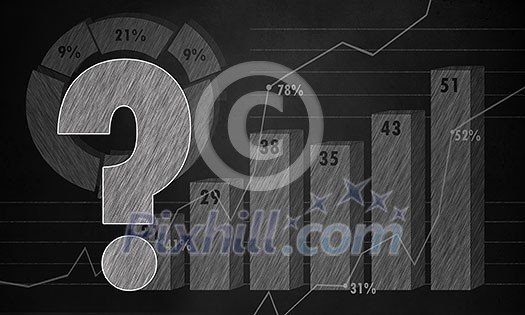 Economics concept with graphs and diagrams on dark background Economics concept with graphs and diagrams on dark background