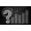 Economics concept with graphs and diagrams on dark background