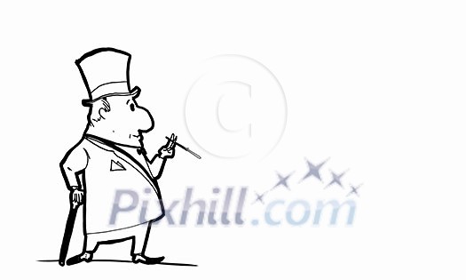 Caricature of funny businessman on white background Caricature of funny businessman on white background