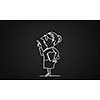 Caricature of funny woman teacher on dark background