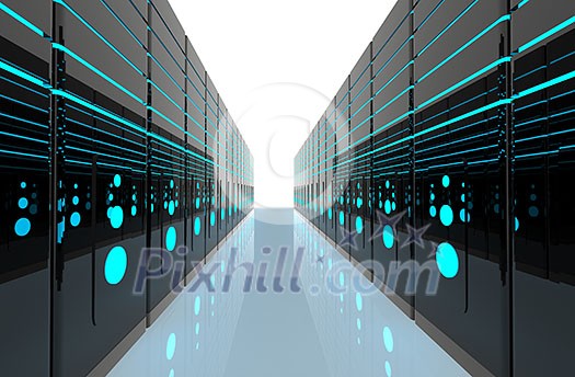 computer network server room 3d render representing internet and hosting company and data center concept computer network server room 3d render representing internet and hosting company and data center concept