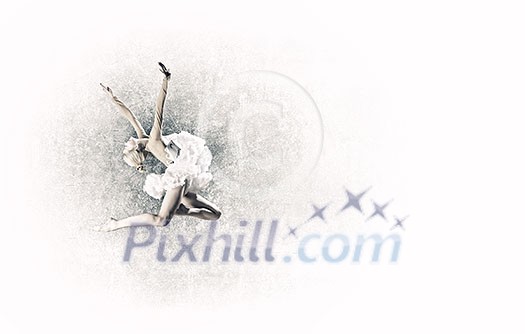 Young pretty ballerina girl making jump in dance Young pretty ballerina girl making jump in dance