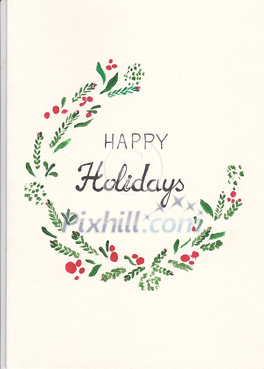 happy holidays Christmas calligraphy handwritten modern brush letter Hand drawn design elements with tree happy holidays Christmas calligraphy handwritten modern brush letter Hand drawn design elements with tree