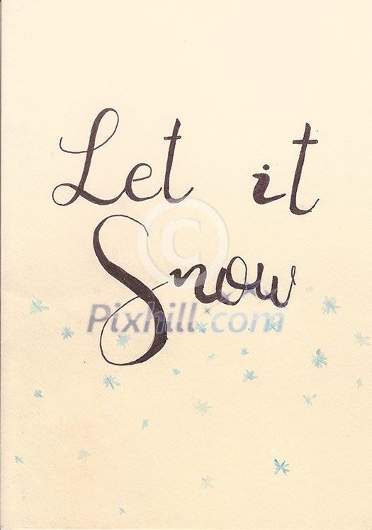 let it snow Christmas calligraphy handwritten modern brush letter Hand drawn design elements. let it snow Christmas calligraphy handwritten modern brush letter Hand drawn design elements.