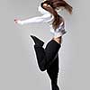 attractive jumping woman