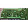 High-speed race track road for remote-controlled cars. Top view.