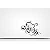 Funny caricature of football player on white background