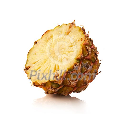 Half pineapple on white background Half pineapple on white background