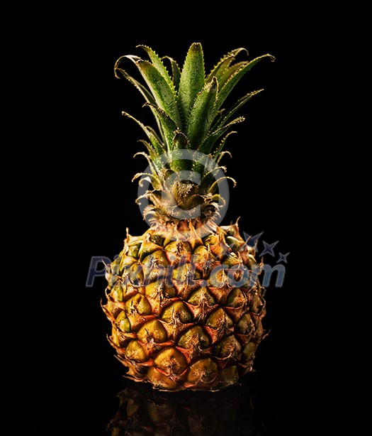 Tropical pineapple (ananas) isolated on black background Tropical pineapple (ananas) isolated on black background