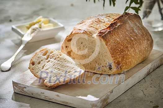Freshly baked traditional bread. Freshly baked traditional bread.