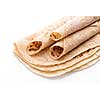 Tortillas, Pita, Lavash, Flat Bread, Armenian and Turkish Kitchen isolated on white