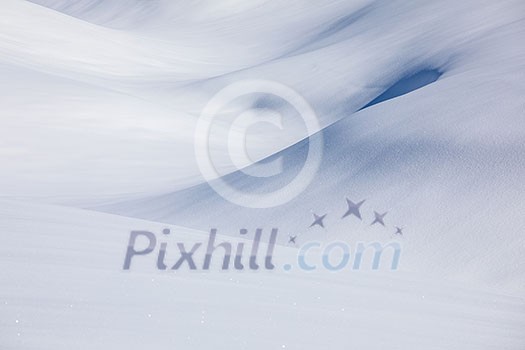 Forms and shape of a snowy alpine landscape Forms and shape of a snowy alpine landscape