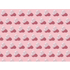 Horizontal Valentine's holiday pattern from vertical hearts made from gypsum on a pastel pink background with hard shadows. Congratulation card.