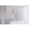 work in progress on the beautiful modern bright clean unfinished kitchen interior in new luxury home with wooden cupboards