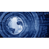 Business abstract image with high tech graphs and binary code