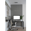 Modern mockup computer monitor on an office table and orthopaedic chair as a well-disigned comfortable working place with natural daylighting, copy space. Home office concept.