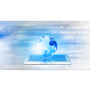 Mobile internet concept with mobile phone and digital planet