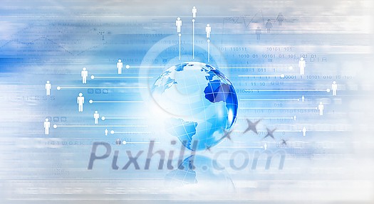 Background conceptual image of digital globe and binary code Background conceptual image of digital globe and binary code
