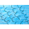 Medical background from medical antibacterial protective blue face masks. Concept of prevention from respiratory sickness and viruses.