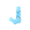Capital letter J handmade from medical antibacterial protective blue face masks on a white background, copy space. Creative alphabet for making up new words.