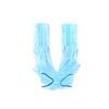 Capital letter U handmade from medical antibacterial protective blue face masks on a white background, copy space. Creative alphabet for making up new words.