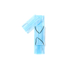 Figure 1, one handmade from medical antibacterial protective blue face masks on a white background, copy space. Creative typeface for making up new numerical information.