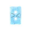 Figure 8, eight handmade from medical antibacterial protective blue face masks on a white background, copy space. Creative typeface for making up new numerical information.