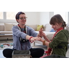 Mother and little girl daughter playing with jewelry while staying at home in coronavirus quarantine