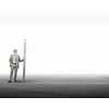 Young man architecture designer with huge pencil