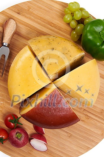 Organic Cheese healthy gourment food produced on local farm assortment on wooden background Organic Cheese healthy gourment food produced on local farm assortment on wooden background