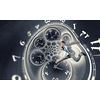 Concept of time with funny businessman running in a hurry