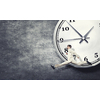 Concept of time with funny businessman running in a hurry