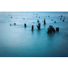 Long exposure shot of Hudson river in NYC