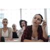 business education group of students at class or presentation