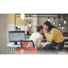 office rumors with two girls whispering in  coworking  open space startup business office
