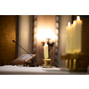 Priests during a mass/wedding ceremony/nuptial mass (shallow DOF; color toned image)