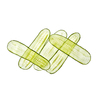 Vegetable pattern from fresh natural organic cucumber slices crossed on a white background, copy space. Top view.