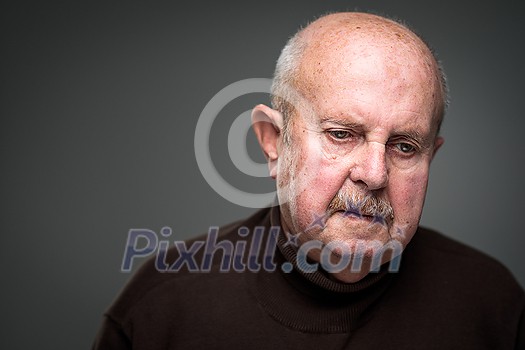 Senior man lonely at home, anxious/afraid to go out - self isolation/ quarantine due to COVID-19/ Coronavirus social distancing/prevention concept Senior man lonely at home, anxious/afraid to go out - self isolation/ quarantine due to COVID-19/ Coronavirus social distancing/prevention concept