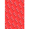 Vertical medicinal pattern from surgical disposable syringes with red, green and blue serum or drugs for injections on a red background, soft shadows.
