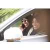 Arabic Woman Couple Traveling By Luxury  Car in Saudy Arabia