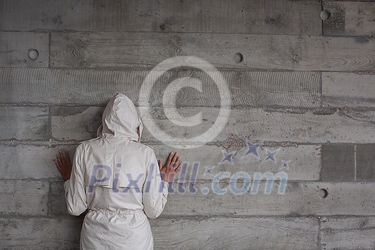 Depressed/anxious young woman suffering from solitude, isolation. Corona virus outbreak situation. Self quarantine at home prevention COVID-19 concept Depressed/anxious young woman suffering from solitude, isolation. Corona virus outbreak situation. Self quarantine at home prevention COVID-19 concept