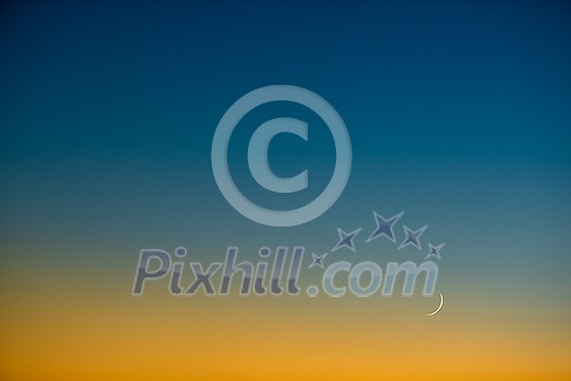Splendid dusk/evening sky with the Moon Splendid dusk/evening sky with the Moon