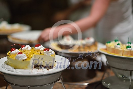 catering buffet food indoor in luxury restaurant with meat colorful fruits and vegetables catering buffet food indoor in luxury restaurant with meat colorful fruits and vegetables