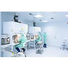 Pharmaceutical industry factory and production laboratory (color toned image; shallow DOF), COVID vaccine production concept