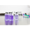 Flasks with liquids in a lab - Pharmaceutical industry factory and production laboratory (color toned image; shallow DOF)