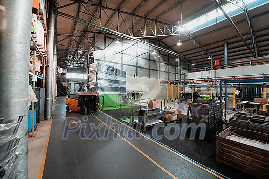 Forklift loader in storage warehouse shipyard. Distribution products. Delivery. Logistics. Transportation. Business background. High quality photo Forklift loader in storage warehouse shipyard. Distribution products. Delivery. Logistics. Transportation. Business background. High quality photo