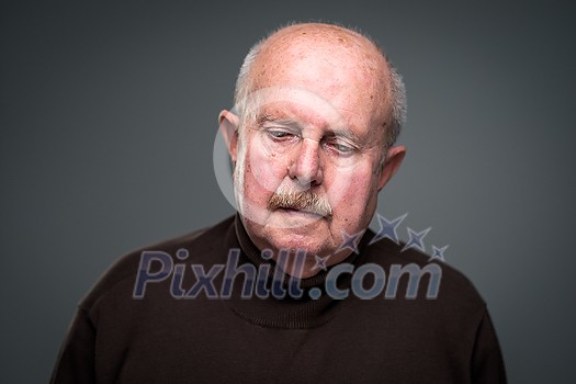 Senior man lonely at home, anxious/afraid to go out - self isolation/ quarantine due to COVID-19/ Coronavirus social distancing/prevention concept Senior man lonely at home, anxious/afraid to go out - self isolation/ quarantine due to COVID-19/ Coronavirus social distancing/prevention concept
