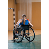  photo of the basketball team of war invalids with professional sports equipment for people with disabilities on the basketball court. High quality photo