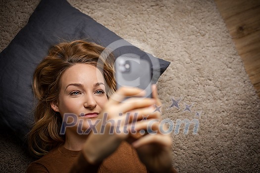 Happy business woman chatting on phone Happy business woman chatting on phone